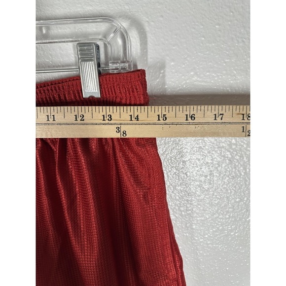 Nike Shorts Mens Large Red Basketball Athletic Mesh Swoosh Logo Gym Casual - Picture 7 of 9